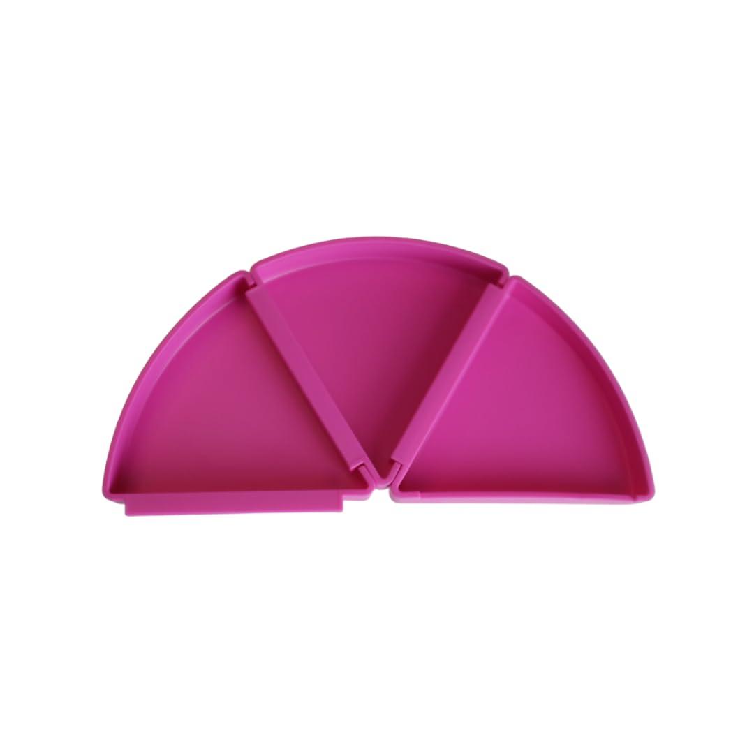 Morsotrio Wedge plate dividers, Three-piece set- Food separator for kids (Pink)