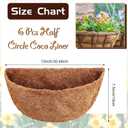 6 Pcs 12 Inch Half Round Replacement Coco Liner Half Circle Coconut Fiber Replacement Coco Liners Hanging Basket for Hanging Basket Wall Baskets Garden Planter Flower Pot