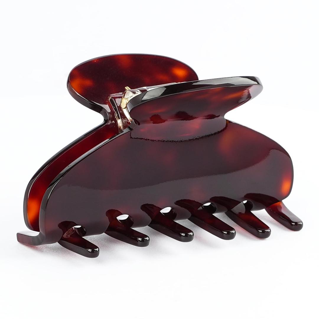 MAORULU Medium Cute Acetate Hair Claw Clip for Women Girls, 3 Inch Tortoise Shell Claw Clips for Thin & Medium Thick Hair, Durable French Banana Clip with Gift Box, Celluloid Accessories