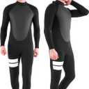 Full Wetsuit Mens Womens 4/3mm Neoprene Diving Scuba Triathlon Wet Suits Cold Water Keep Warm Back Zipper Long Sleeve Thermal Swimsuit