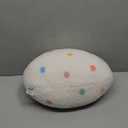 Ashler Easter Pillows, Egg Shaped Throw Pillow, White Spring Easter Decoration, Teddy Sherpa Egg Pillow with Colorful Polka Dots Embroidery, Easter Eggs Decor for Bedroom, Living Room, Couch, 14x11 in