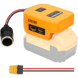 20V to 12V Step-Down Converter for Dewalt 20V Max for Power Battery Adapter Wheel, DC 12V 10A 120W Buck Converter Regulator for Golf Cart RC Car Truck Light & DIY (yellow)