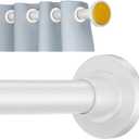 White Shower Curtain Rod Tension 30 to 80 Inch,1 Inch Diameter Adjustable Tension Curtain Rod No Drilling,Shower Rods for Bathroom,No Rust