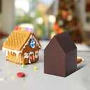 COTOPHER 100 Pack Christmas Gingerbread House Box Cardboard, 2.95x2.95x4.92 In House Shaped Boxes Kit DIY Crafts, Xmas Candy Houses for Christmas Party Supplies Decor Snack Packaging (Dark Brown)