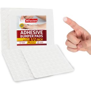 2 x XFasten Adhesive Cabinet Door Bumper, 1/2" Diameter Clear Bumper Pads, 128 Pieces Drawer Stops, Cabinet Bumpers Clear Soft Close, Furniture Bumpers to Protect Walls