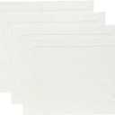 Solino Home Linen Placemats Set of 4 - Classic Hemstitch Ivory Placemats 14 x 19 Inch - 100% Pure Linen Table Mats for Spring, Summer, Mothers Day
