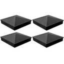 3"x3" Aluminum Pyramid Fence Post Caps - Black Post Deck Covers with Matte Powder Coating - Waterproof Column Protectors for Outdoor Wood Deck & Fence Posts,or Corridors (4Pack)