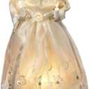 Kurt Adler 10-Inch UL 10-Light Gold/Ivory Angel Treetop
