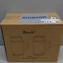 Buaic 2 PACK Glass Pitcher with Lid, 68 oz/ 2 Liter Classic Vertical Stripes Water Pitcher with Handle,Glass Water Carafe for Cold Brew, Coffee, Lemonade, Iced Sun Tea,Beverage,Heat Resistant