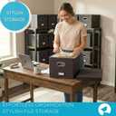 Internet's Best Collapsible File Storage Organizer | Decorative Linen Filing & Storage Office Box | Letter/Legal | Grey