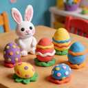 Waybla 28 Packs Easter Modeling Dough for Kids, 14 Colors, 1 Oz Mini Cans, Non-Toxic Soft Dough for Easter Basket Stuffers, Party Favors, Classroom Prizes, Toddler Arts and Crafts