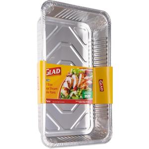 Glad Disposable Full Size Aluminum Steam Pans, Deep Heavy Duty Foil Pans for Steaming, Baking, Roasting, Catering & Oven Reheating, Fits 2 Half Pans, 20.5 x 12.5 x 2.75 Inch, 2 Count