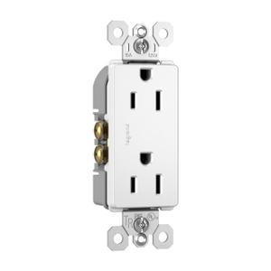 Legrand radiant 885TRWCP7 15 Amp Tamper Resistant Decorator Duplex Outlet, Side Wire or Push Wire, White (10 Pack)