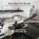 2 x Dish Brush, 2 Pack with Comfortable Handle, with Built-in Scraper, Scrub Brush with Medium Firm bristles for Cleaning Dishes, Sink, Pots (Brown)