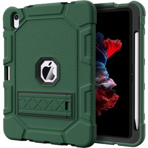 Case for iPad (A16) 11th Generation 11 Inch 2025 / iPad 10th Generation 10.9 Inch 2022, [Built-in Pencil Holder] Heavy Duty Shockproof Rugged Protective Case, Alpine Green2