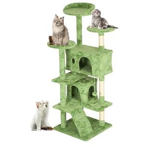 FDW | 54" Cat Tree Tower | Green | Multi-Level Indoor Activity Center