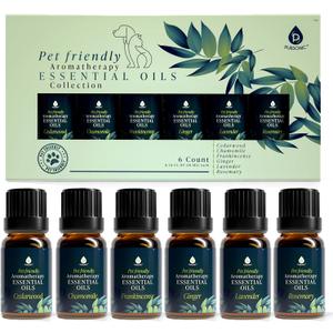 PURSONIC Pet Friendly Aromatherapy Essential Oils Collection, 6-Count - Safe for Dogs and Cats, Natural Relaxation and Stress Relief