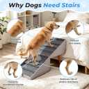 2-in-1 Ottoman Pet Stairs Dog Stairs for Small Dogs (8-Steps) | Dog ramp for Couch Wooden Pet 8 Steps for Puppy Senior Injured Dogs Non-Slip Foldable