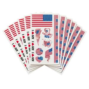 10PCS American Flag Temporary Tattoos Patriotic USA Tattoo Stickers Waterproof Transfer Body Art for Independence Day World Soccer Tournament Sports Events Party Favors