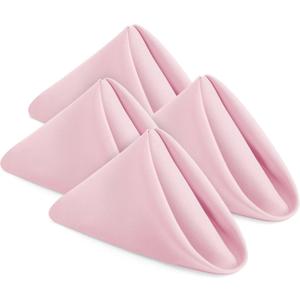 Utopia Home [24 Pack, Pink] Cloth Napkins 17x17 Inches, 100% Polyester Hemmed Edges, Washable and Reusable Ideal for Parties, Weddings and Dinners