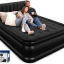 Queen Air Mattress with Headboard, Built-in Pump, 800 lbs Support, 48-Hour Leak-Tested, 3.5 Min Fast Inflation, Quiet Noiseless Design, Portable Blow Up Bed with Carry Bag for Home, Guests & Camping (Black)