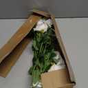 12Pcs White Roses Artificial Flowers Fake Roses Faux Velvet Silk Flower for Home Wedding Decoration (Pearl Rose, White)