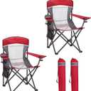 HIGH POINT SPORTS Oversized Portable Mesh Camping Folding Chair, Twin Pack