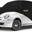 Waterproof Car Covers Fit for 2007-2023 Fiat 500/500C/500E Abarth/New Fiat 500 (Black) 210T Custom Heavy Duty Waterproof All Weather Protection Outdoor