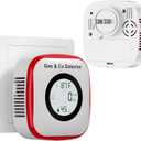 Carbon Monoxide Detectors & Gas Leak Detector, Carbon Monoxide Detectors Plug in & Battery Backup with Temperature Humidity Sensor Built-in, Natural Gas Detector Sound & Light Warning for Home