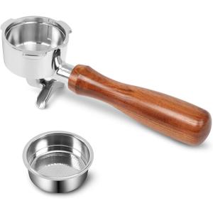 51mm Stainless Steel Portafilter for CASABREWS CM5418, 3 Ears Portafilter with Portafilter Basket Removal Tool Compatible for CASABREWS 3700Essential, 5418Pro and 5418Basic, Wooden Hadle