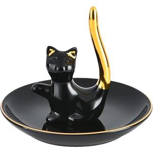 Cat Ring Holder Ring Dish Decorative Animals Trinket Tray Jewelry Storage Tray for Necklace Earrings Anniversary Christmas