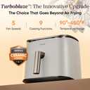 Cosori 9-in-1 TurboBlaze Air Fryer 6 Qt, Premium Ceramic Coating, 90450F, Precise Heating for Even Results, Air Fry, Roast, Bake, Broil, Dry, Frozen, Proof, Reheat, Keep Warm, 120V, Light Gray