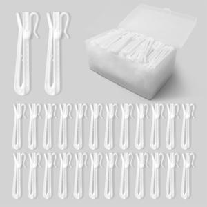 80 Pcs Adjustable Pinch Pleat Curtain Hooks Curtain Clips, Plastic Curtain Hooks for Drapes, Curtain Pin Hooks for Window Curtain, Door Curtain, Shower Curtain