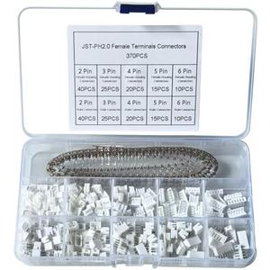 GTIWUNG 590Pcs JST2.0 PH Connector Kit with 2.0mm JST-PH 2/3/4/5/6 Pin Housing Female and Male Connector Plug Pin Header Terminal Connector