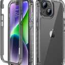 Lifedance iPhone 14/13 Case, Full-Body Rugged Protective Case with Built-in Screen Protector, 10 FT Military Grade Drop Protection, Heavy Duty Shockproof, Clear Black
