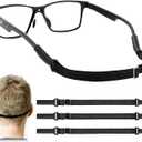 Adjustable Glasses Straps - 3 Pack No Tail Eyewear Retainer for Men, Women, Kids  Fits Eyeglasses & Sunglasses (7.5-13.5 inch, Black)