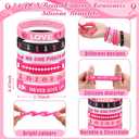 72/144 Pcs Football Breast Cancer Awareness Bracelets Gift Set Includes Pens Silicone Bracelets and Keychains for Football Accessories Pink Ribbon for Women Men Team Events Fundraisers Gifts
