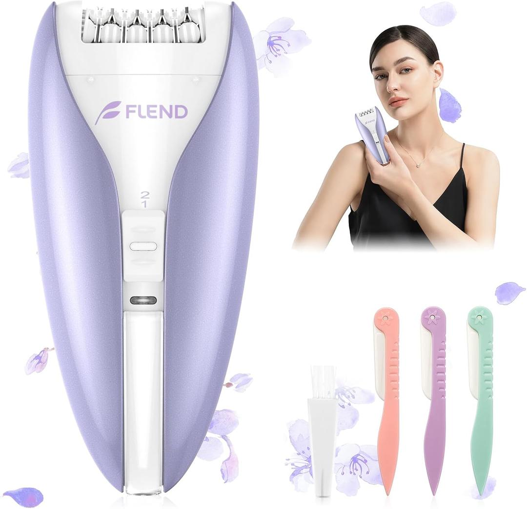 Epilator, Silent Smooth Glide Epilator for Women, 2 Speeds Facial Hair Removal Device with Silent Design, Cordless Rechargeable Hair Removal Epilators for Women Face Legs Bikini Arms Legs