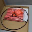 Pendant Lamp Shade, Translucent Bamboo Made, 13.8x9 Inch, Modern Minimalist Style for Living Room, Bedroom (Red Stripe)