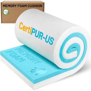 Memory Foam Upholstery, CertiPUR-US Certified 2.5 Lb Density Memory Foam and High Density Sponge 72"L×24"W×3"Thick Support Focused for Back Discomfort Long Sitting Guest Beds