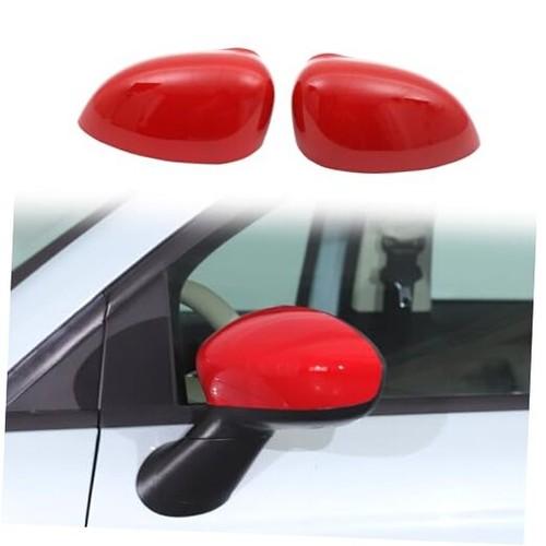 Car Door Rear View Mirror Cover Trim Compatible with Fiat 500 2009-2024ABS Outside Side Rearview Mirror Cover decoration Replace Exterior Accessories (Red)