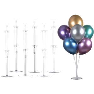 LANGXUN 28" Height Table Balloon Stand Kit for Birthday Party Wedding Decorations, Balloons Arch Kit for Graduation Party and Christmas Balloon Decorations (6 Pack)
