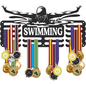 SUPERDANT Sports Medal Hanger Display Award Metal Holder with Hooks Rack Medal Iron Shelf Medal Rack Wall Mounted Race Medal Hanger Medal Award Rack Gift for Athletes Kids