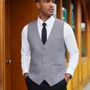 COOFANDY Men's Herringbone Tweed Suit Vests Slim Fit Waistcoat Casual Business Dress Vest (XXXL)