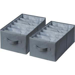 2 Pack Large Wardrobe Closet Organizer - Drawer Organizer Clothes, Efficient Jeans Organizer for Closet, Versatile Closet Organizers and Storage (Dark Grey, 17.7" L x 9.8" W x 7.1" H)