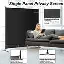 Single Large Panel Room Divider, 6 Ft Tall Privacy Screen Room Divider,Freestanding Room Partition Wall Divider,Lightweight Room Divider Screen for Home Office,69''W x 70''H, Black