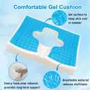 TITA-DONG Anti Bedsore Cushion, Breathe Freely Fiber Material Bedsore Cushions for Butt, T Shaped Opening Triangular Slope Design Anti Decubitus Cushion for Elderly, Bedridden, Disabled (Blue)