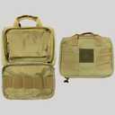 ROARING FIRE Flintlock Pistol Holster,MOLLE Tactical Pistol Case with Magazine Pouches for 2 Handguns and 5 Mags, Compact Shooting Range Bag for Revolver and Ammo Carry, EDC Range Gear, Camouflage Green (11.81"L x 1.97"W x 8.66"H)