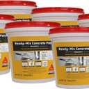 SIKA Sikacryl Ready-Mix Concrete Patch, Gray, Textured, 1 qt (6 Pack) - Durable Repair for Spalls and Cracks in Concrete and Masonry, Easy Cleanup, Acrylic-Based