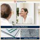 Keonjinn 16 x 24 Inch Brushed Nickel Bathroom Mirrors for Over Sink, Beveled Rectangle Framed Mirrors for Wall, Small Bathroom Vanity Mirror, Tempered Glass, Farmhouse Style